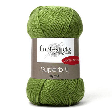 Fiddlesticks 100g "Superb 8" Acrylic 8-Ply Knitting Yarn - Shades #01 - #49