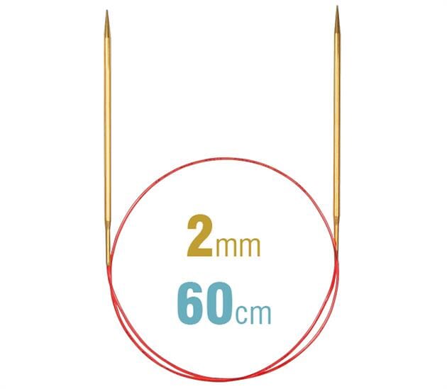 Addi Brass Lace Tip Circular Knitting Needles - 60cm (24")