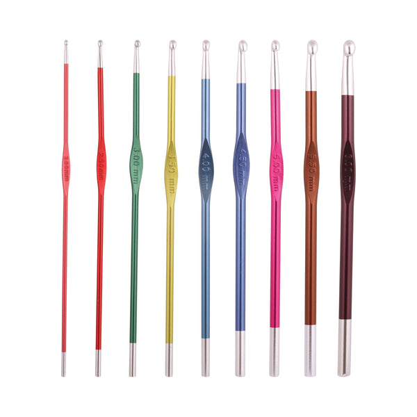 KnitPro "Zing" Lightweight Metal Crochet Hook - Set of 9