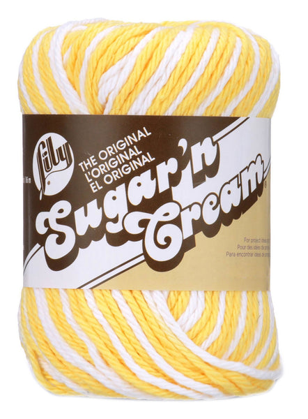 Lily 55g "Sugar n Cream" Worsted 100% Cotton Yarn - Ombre Colours