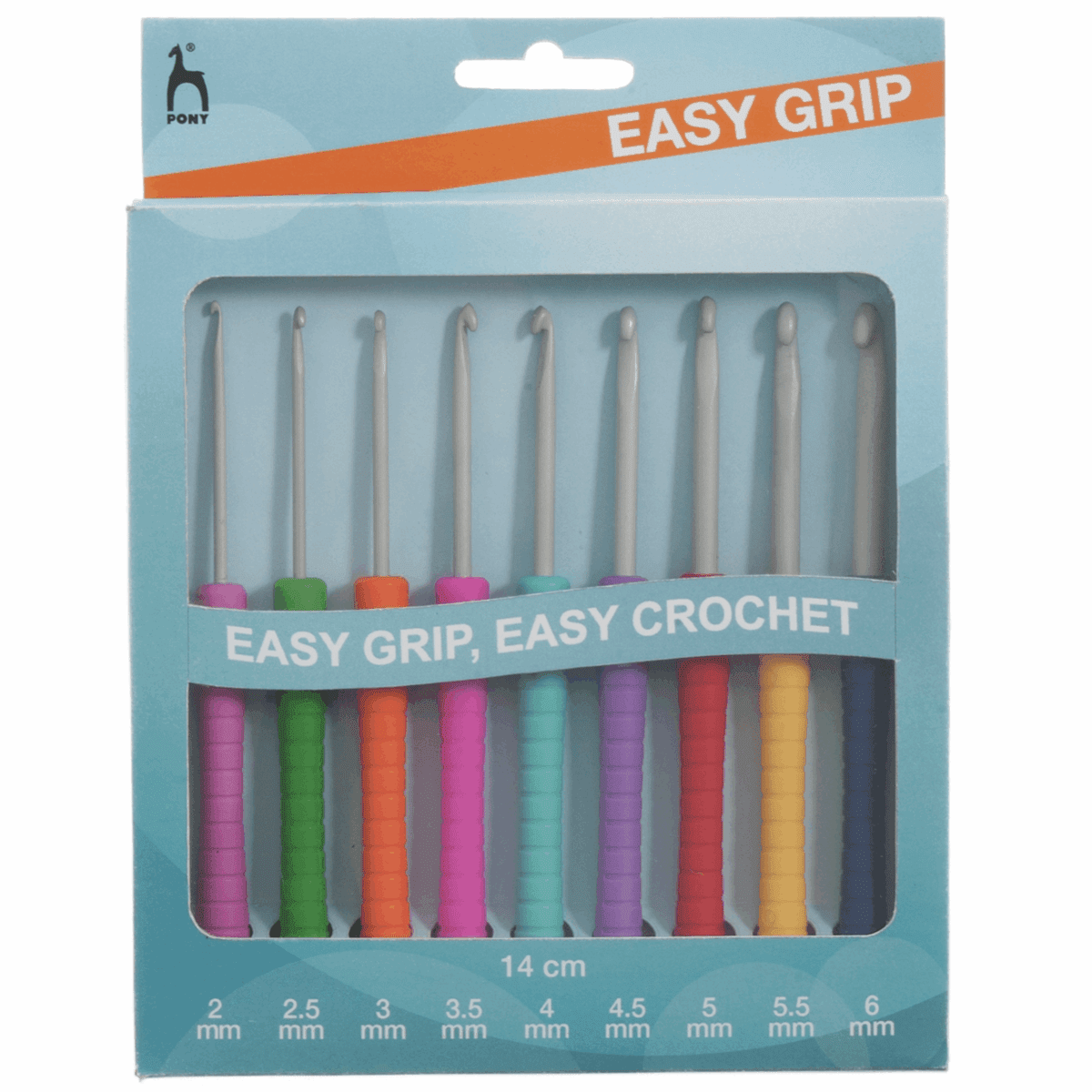 Pony Easy Grip Crochet Hooks - Set of 9 (2.00 - 6.00mm)