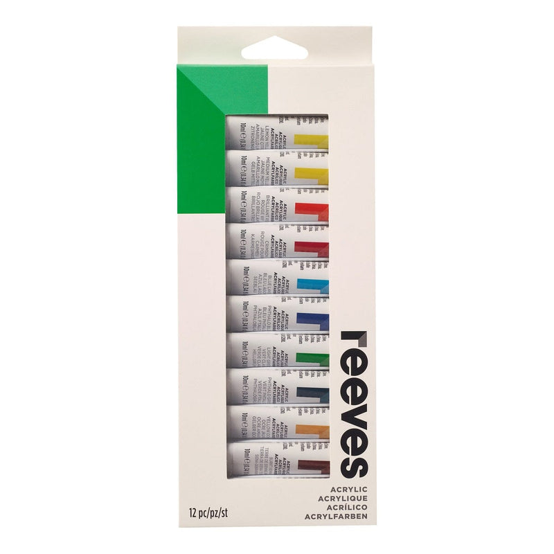 Reeves Artists' Acrylic Colour Paint - 10ml Tube Sets