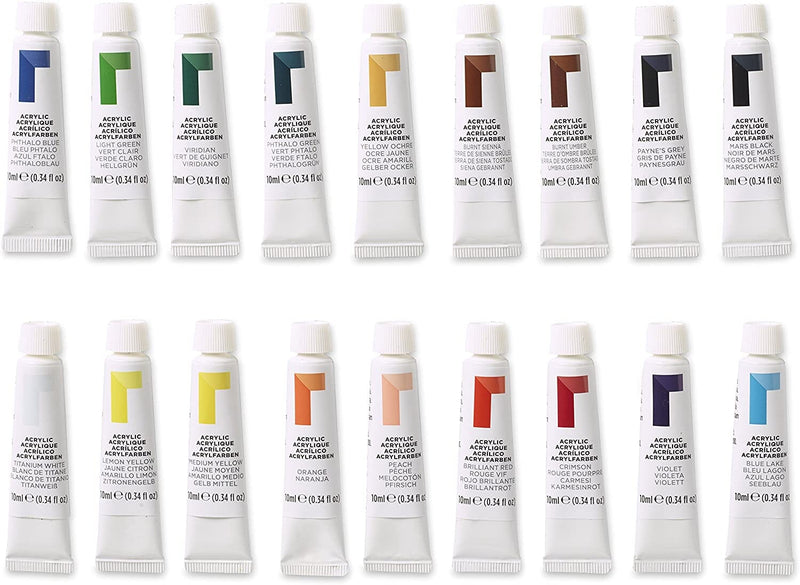 Reeves Artists' Acrylic Colour Paint - 10ml Tube Sets