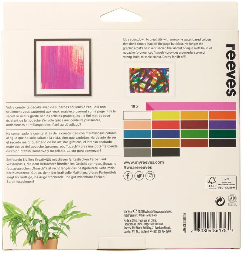 Reeves Artists' Gouache Paint - 10ml Tube Sets