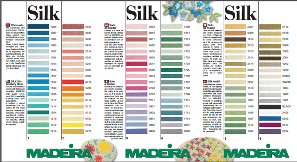 Assorted Pack - Madeira "Silk" 4 Strand Embroidery Floss - 10 x Shades