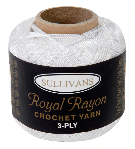 Sullivans 50g "Royal Rayon" 3-Ply Crochet Yarn - Choose Your Colour