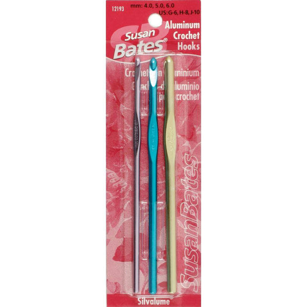 Susan Bates Silvalume Crochet Hook - Set of 3 (4.00mm - 6.00mm)  | KNITTING CO.