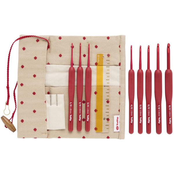 Tulip "Etimo" Red Cushion Grip Crochet Hooks - Set of 8